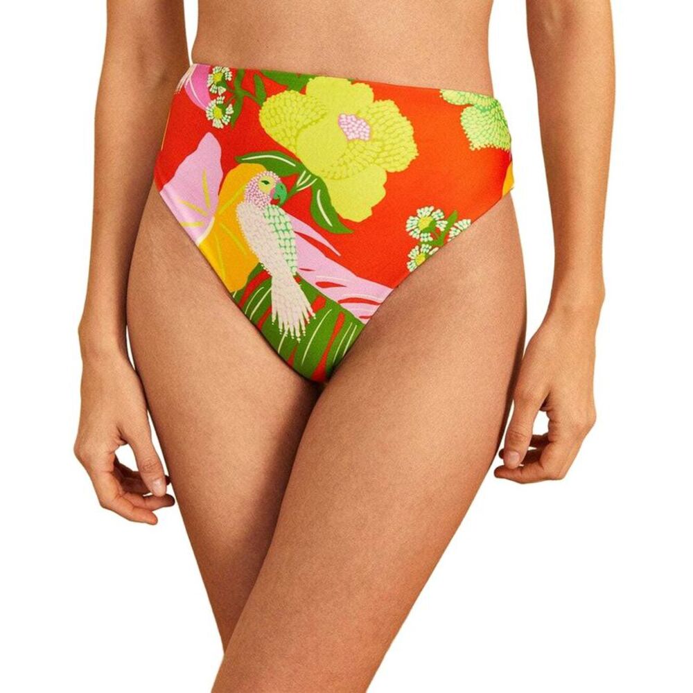 Farm Rio Womens Neon Floral Bikini Bottom